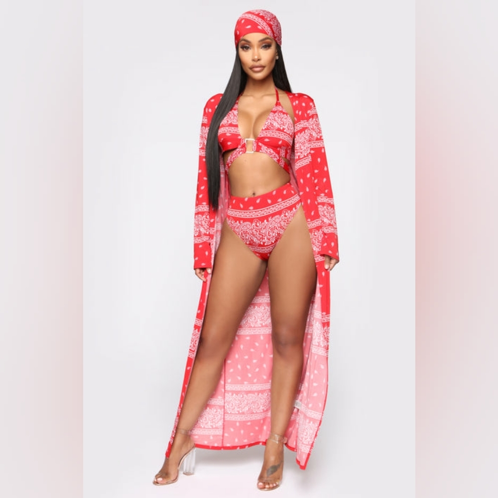 Fashion Nova Bandana Babe 4 Piece Set NWT